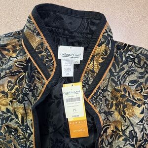Coldwater Creek Women's Black and Gold Reversible Blazer